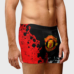 Трусы-боксеры мужские Манчестер Юнайтед краски абстрактные, цвет: 3D-принт — фото 2