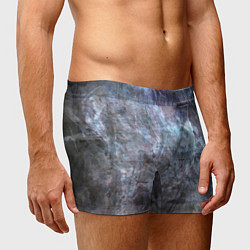 Трусы-боксеры мужские Абстракция - gray-blue hurricane, цвет: 3D-принт — фото 2
