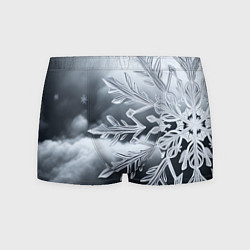 Мужские трусы Снежинка на черно белое