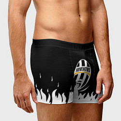 Трусы-боксеры мужские Ювентус белый огонь текстура, цвет: 3D-принт — фото 2