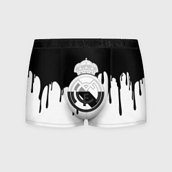 Трусы-боксеры мужские Реал Мадрид жидкие краски текстура, цвет: 3D-принт