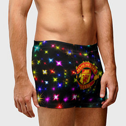 Трусы-боксеры мужские Манчестер Юнайтед праздничные огни, цвет: 3D-принт — фото 2