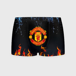 Трусы-боксеры мужские Манчестер Юнайтед лёд и огонь, цвет: 3D-принт