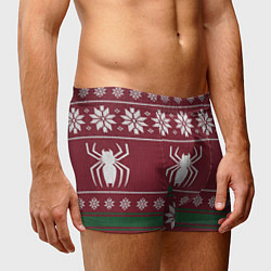 Трусы-боксеры мужские Рождественский свитер Человека паука, цвет: 3D-принт — фото 2
