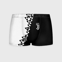 Мужские трусы Juventus черно белая геометрия текстура