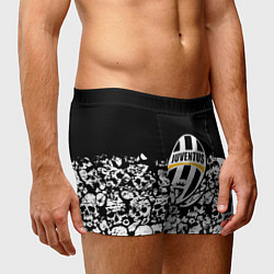 Трусы-боксеры мужские Ювентус черно белые черепа, цвет: 3D-принт — фото 2