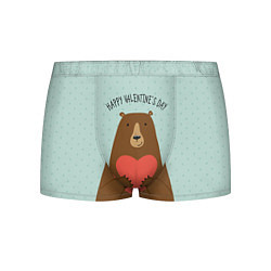 Трусы-боксеры мужские Медведь с сердцем, цвет: 3D-принт