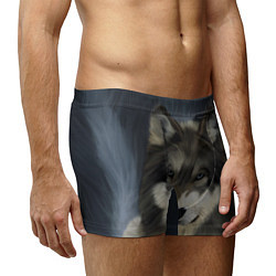 Трусы-боксеры мужские Зимний волк, цвет: 3D-принт — фото 2