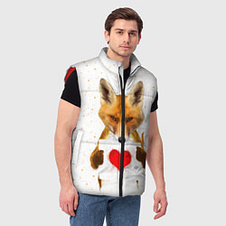 Мужской жилет Влюбленная лиса, цвет: 3D-красный — фото 2