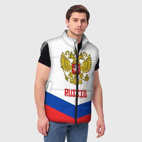 Мужской жилет Russia Hockey Team / 3D-Светло-серый – фото 3