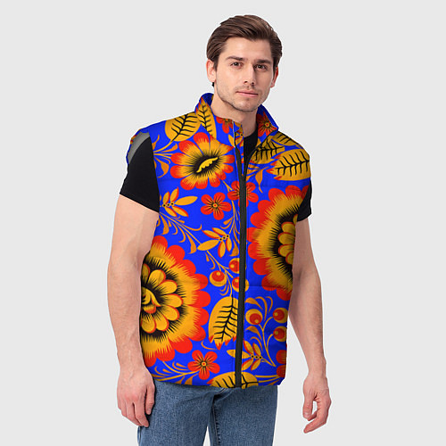 Мужской жилет Хохломской узор / 3D-Светло-серый – фото 3