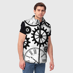 Мужской жилет Часы и шестеренки, цвет: 3D-черный — фото 2