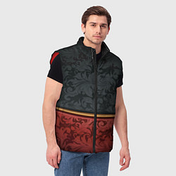 Мужской жилет Узоры Black and Red, цвет: 3D-красный — фото 2