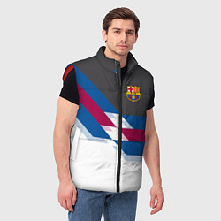 Мужской жилет Barcelona FC: White style, цвет: 3D-красный — фото 2