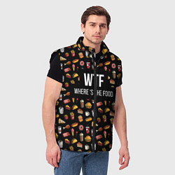 Мужской жилет WTF Food, цвет: 3D-черный — фото 2