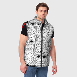 Мужской жилет Совушки: узор, цвет: 3D-красный — фото 2