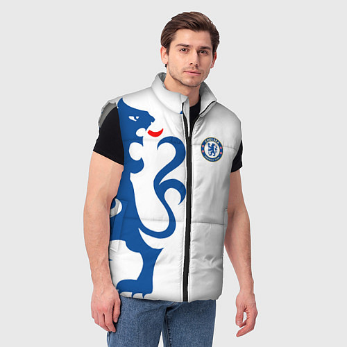 Мужской жилет FC Chelsea: White Lion / 3D-Светло-серый – фото 3