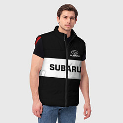Мужской жилет Subaru: Black Sport, цвет: 3D-красный — фото 2