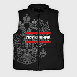 Мужской жилет Полковник: герб РФ, цвет: 3D-черный