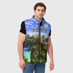 Мужской жилет Майнкрафт: Саша, цвет: 3D-черный — фото 2