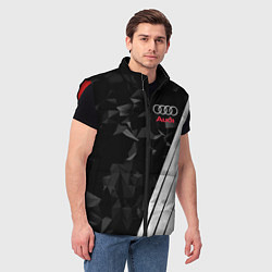 Мужской жилет Audi: Black Poly, цвет: 3D-красный — фото 2