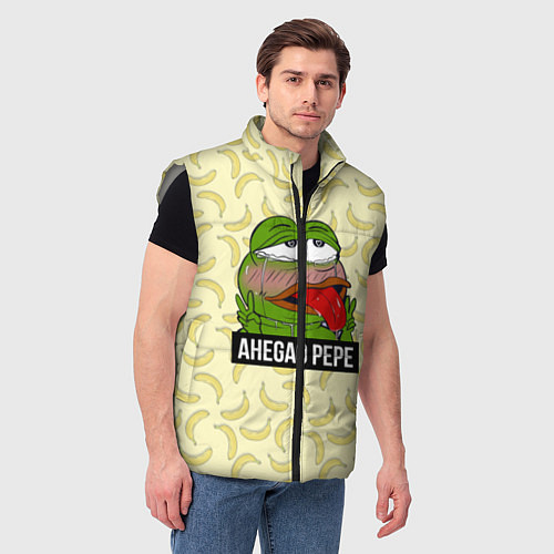 Мужской жилет Ahegao Pepe / 3D-Светло-серый – фото 3