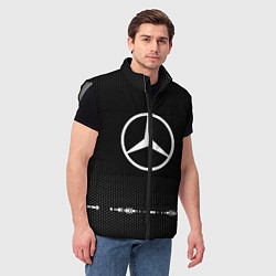Мужской жилет Mercedes: Black Abstract, цвет: 3D-светло-серый — фото 2