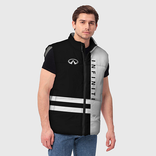 Мужской жилет Infiniti: B&W Lines / 3D-Светло-серый – фото 3