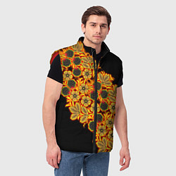 Мужской жилет Славянская роспись, цвет: 3D-красный — фото 2