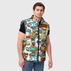 Мужской жилет Pop art Fashion, цвет: 3D-светло-серый — фото 2