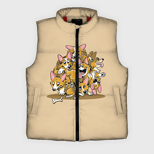 Мужской жилет Игривые корги / 3D-Красный – фото 1