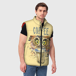 Мужской жилет Owls like coffee, цвет: 3D-красный — фото 2