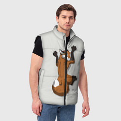 Мужской жилет Лис вцепился, цвет: 3D-черный — фото 2
