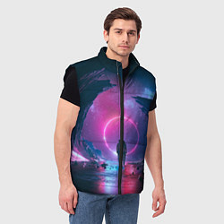 Мужской жилет Любовь в космосе, цвет: 3D-черный — фото 2