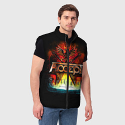 Мужской жилет Accept: Flame Eagle, цвет: 3D-черный — фото 2