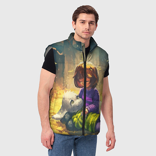Мужской жилет Фриск и Азриэль / 3D-Светло-серый – фото 3
