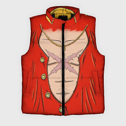 Мужской жилет One Piece грудь Луффи со шляпой для косплея, цвет: 3D-черный
