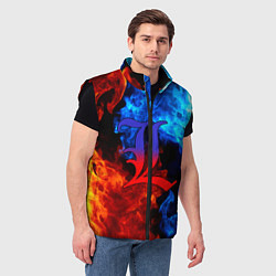 Мужской жилет L letter fire, цвет: 3D-черный — фото 2