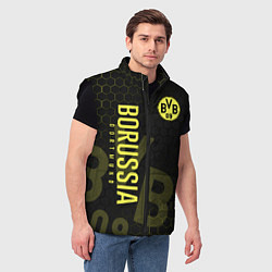 Мужской жилет Боруссия Дортмунд honeycomb, цвет: 3D-черный — фото 2