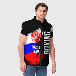 Мужской жилет Boxing Russia Team и герб РФ, цвет: 3D-черный — фото 2