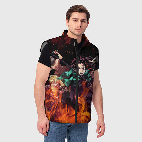 Мужской жилет KIMETSU NO YAIBA / 3D-Светло-серый – фото 3