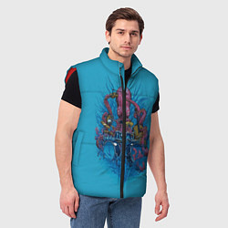 Мужской жилет Осьминог барабанщик, цвет: 3D-красный — фото 2
