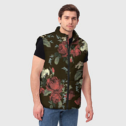 Мужской жилет Букет роз, цвет: 3D-черный — фото 2
