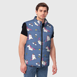 Мужской жилет Сон единорога, цвет: 3D-черный — фото 2