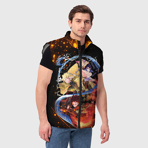 Мужской жилет KIMETSU NO YAIBA / 3D-Светло-серый – фото 3