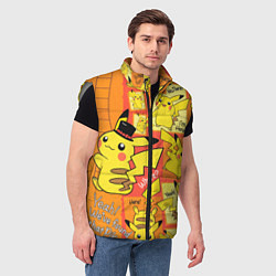 Мужской жилет Pikachu, цвет: 3D-светло-серый — фото 2