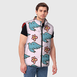 Мужской жилет Стайка птиц, цвет: 3D-красный — фото 2