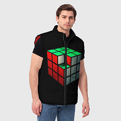 Мужской жилет Кубик Рубика, цвет: 3D-красный — фото 2