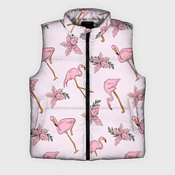 Мужской жилет Розовый фламинго, цвет: 3D-светло-серый