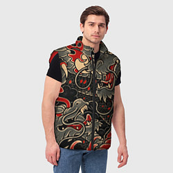 Мужской жилет Dsquared tatoo DRAGON, цвет: 3D-красный — фото 2